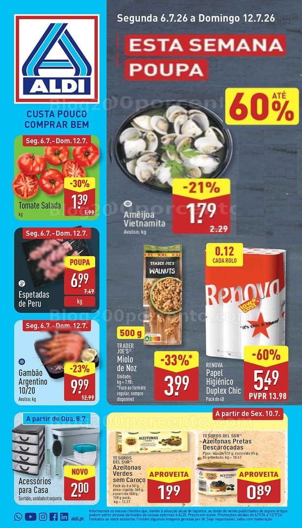 Antevisão Folheto ALDI Promoções de 6 a 12 julho